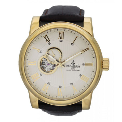 Bermuda Watch Co St George Gold and Brown Automatic Watch Mens