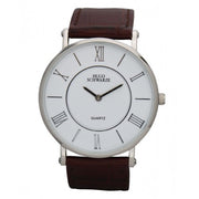 Hugo Schwarze, Kendall Silver, White and Brown Watch Mens