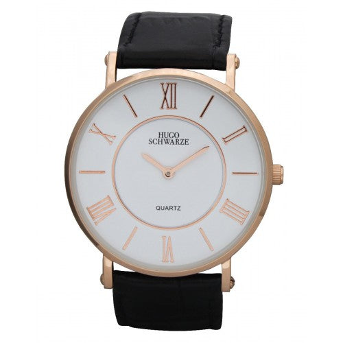 Hugo Schwarze, Kendall Rose Gold, White and Black Watch Mens